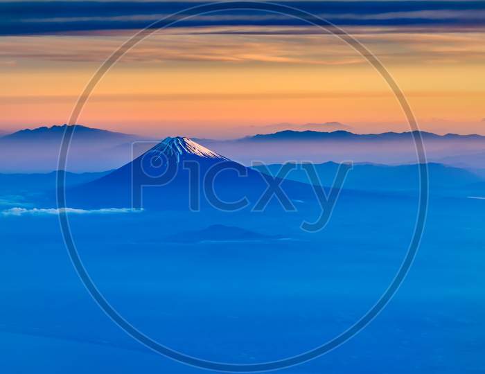 Aerial View Of Mount Fuji In The Morning
