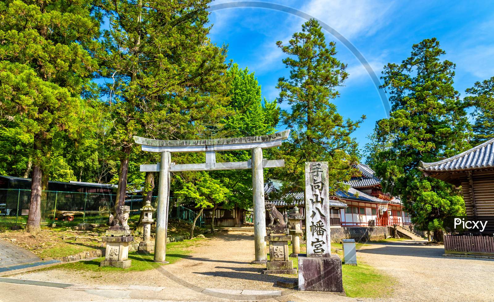 Tamukeyama Hachimangu Shrine In Nara, Japan