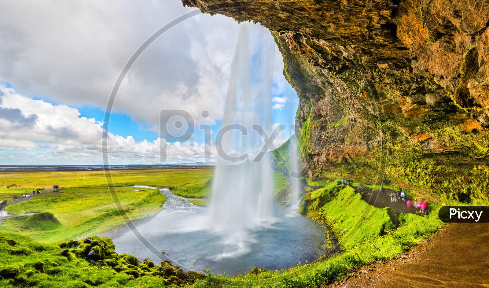 At The Back Of Seljalandsfoss Waterfall - Iceland