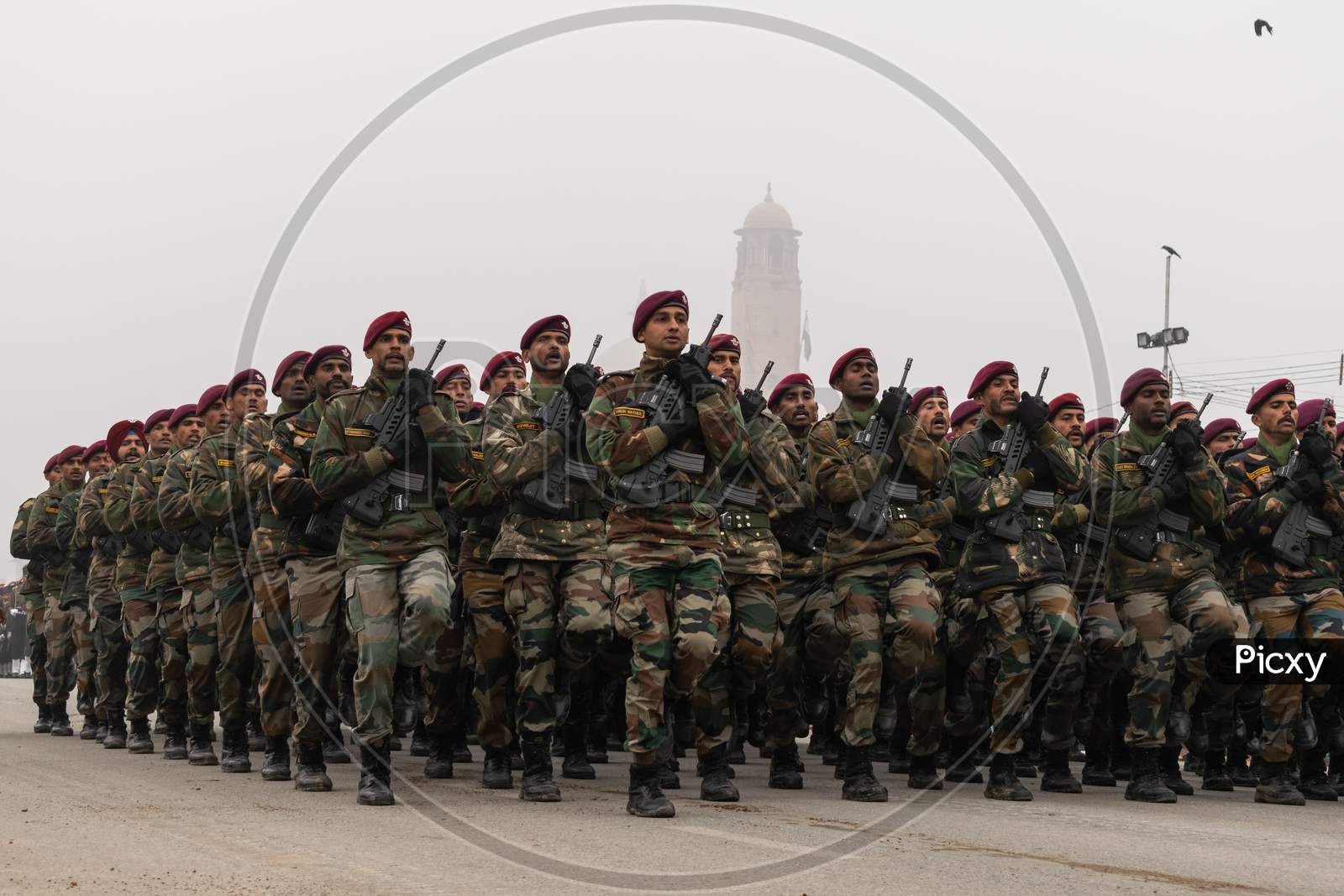 Indian Army Para Commandos doing rehearsals for Republic Day Parade 2020
