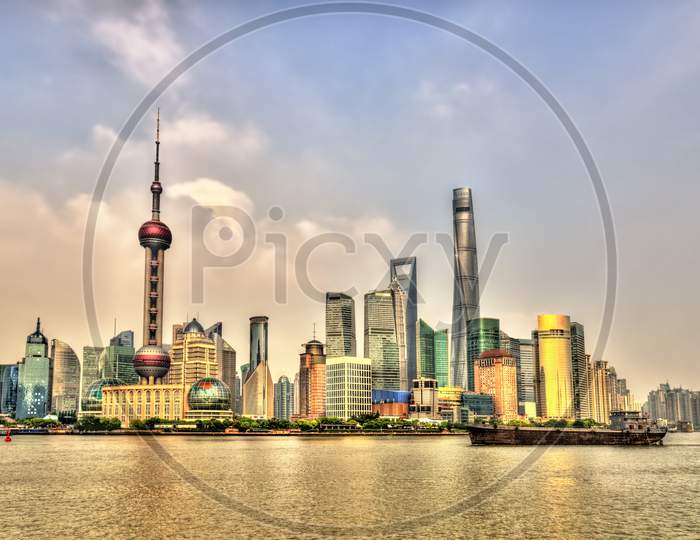 Shanghai Skyline Above The Huangpu River