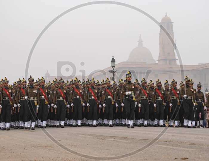 Indian Army Corps of Signals Doing parade rehearsal for 71st Republic Day 2020