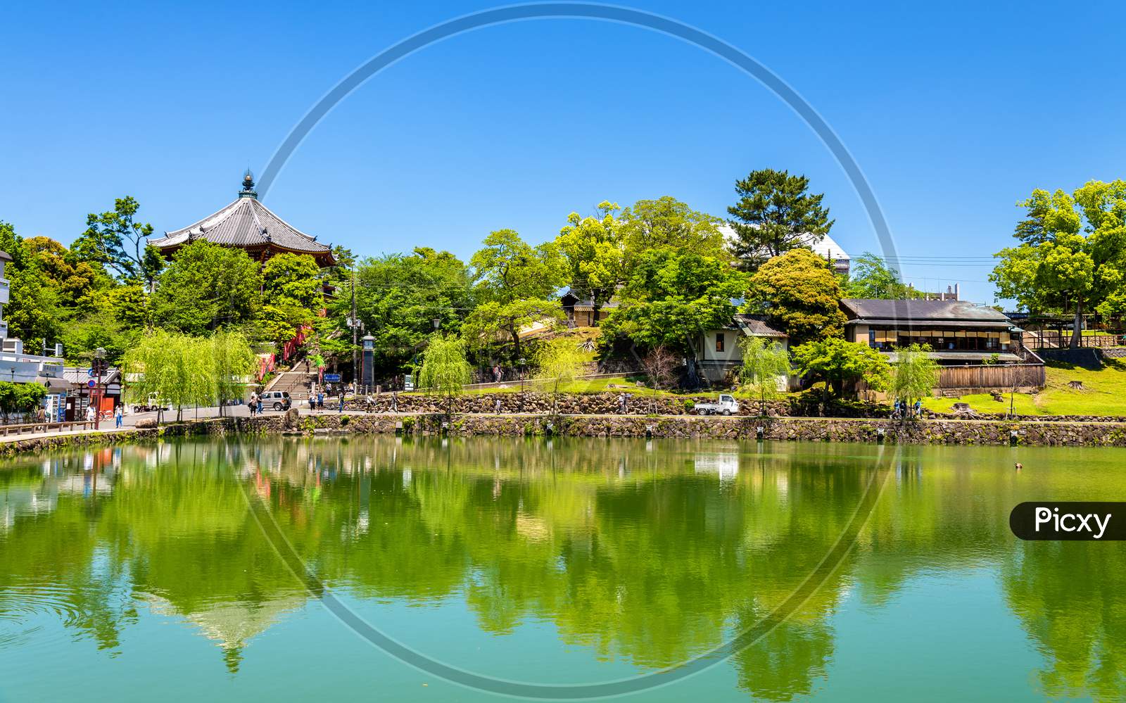 Kofuku-Ji Temple Above Sarusawa-Ike Pond In Nara