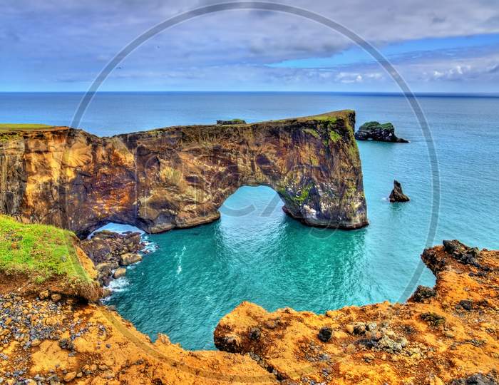 Natural Arch Of Dyrholaey Peninsula - Iceland