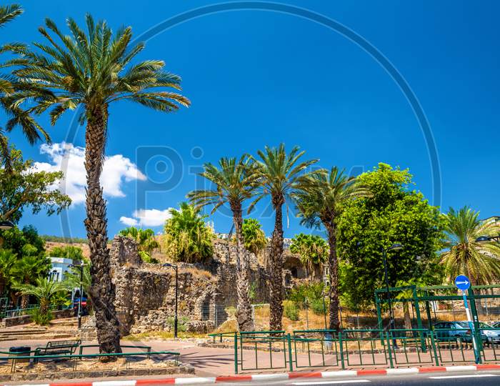 Garden And City Walls In Tiberias - Israel