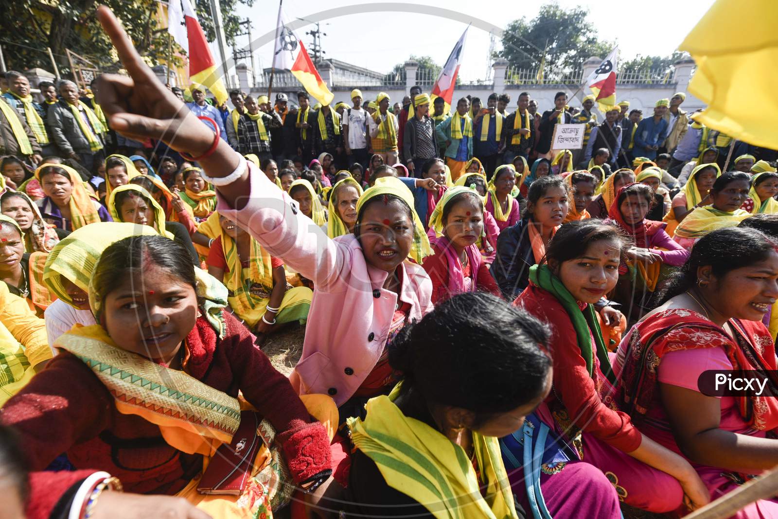 Koch-Rajbongshis Stage A Protest Demanding For A Separate State Of Kamatapur And Scheduled Tribe (St) Status To The Koch-Rajbongshi Community, In Guwahati