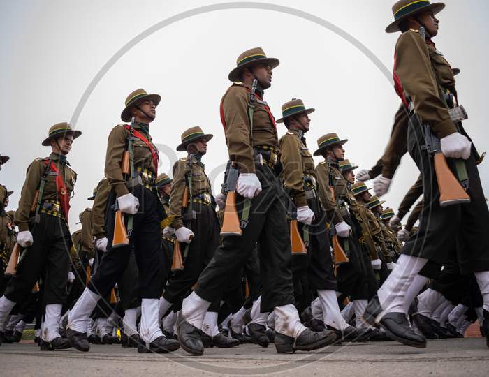 Kumaon Regiment Of Indian Army Doing parade rehearsal for 71st Republic Day 2020