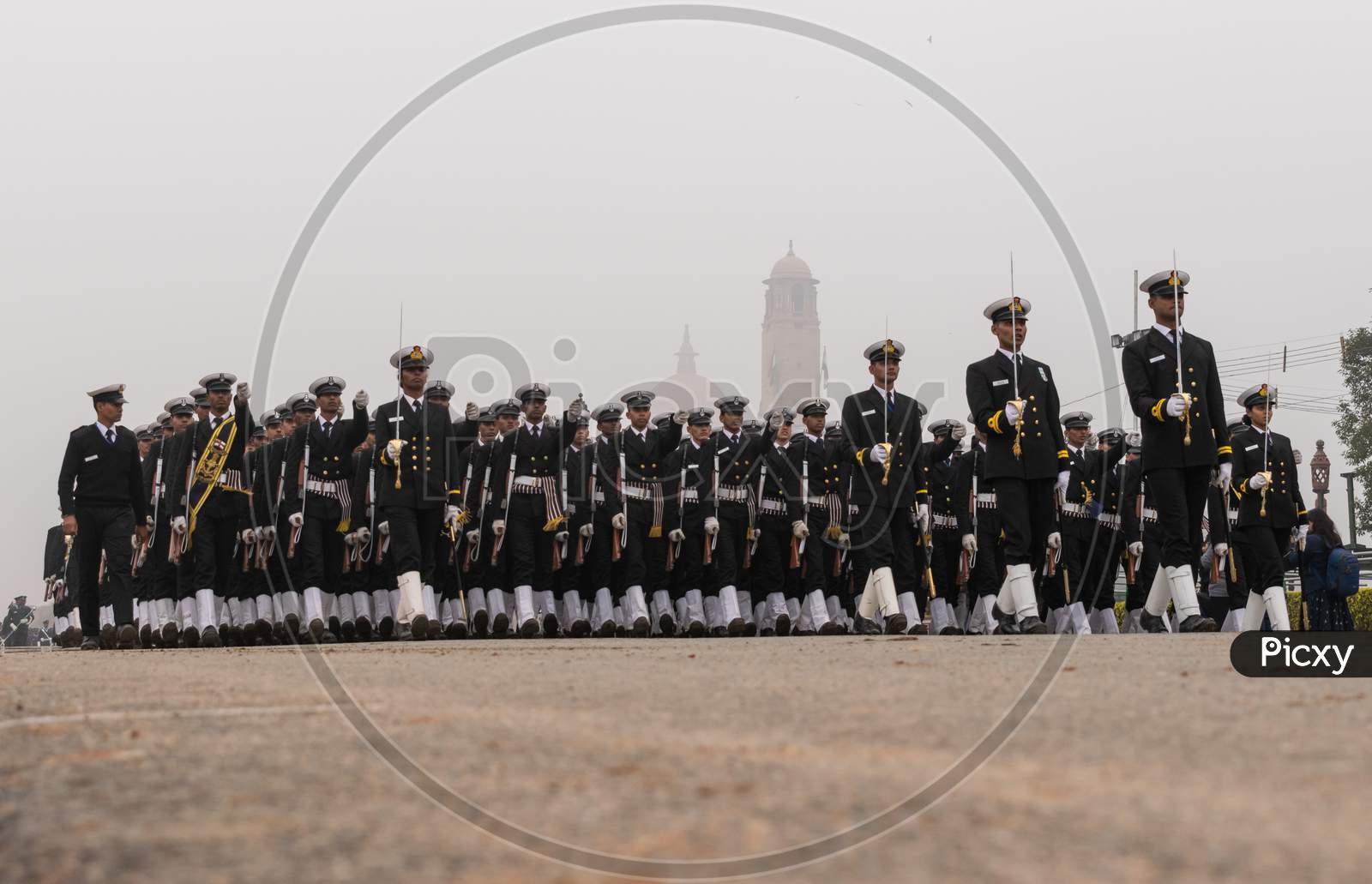 Indian Navy, the naval branch of the Indian Armed Forces, Doing parade rehearsal for 71st Republic Day 2020