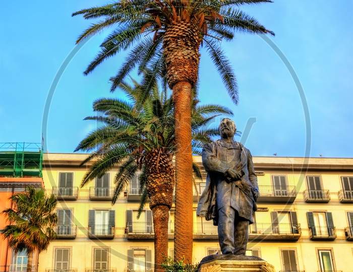 Statue Of Giovanni Nicotera On Piazza Vittoria In Naples