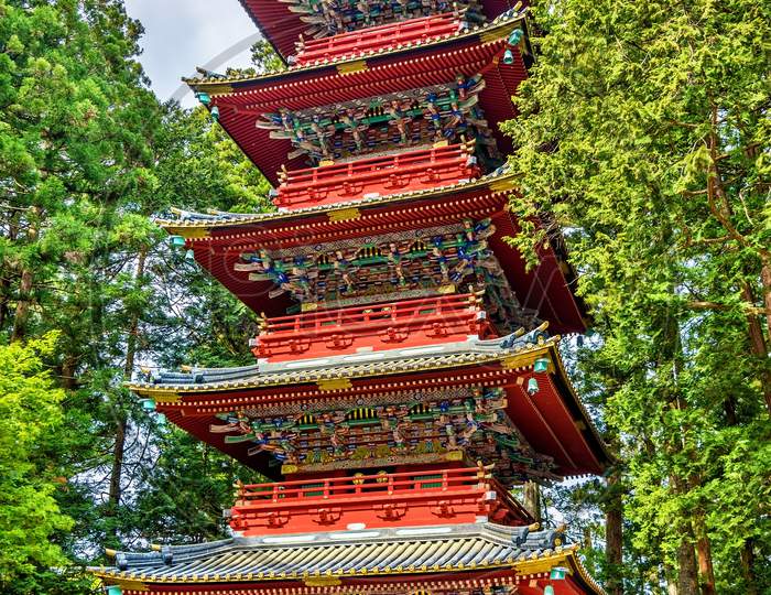 Five-Storey Pagoda At Tosho-Gu Shrine In Nikko