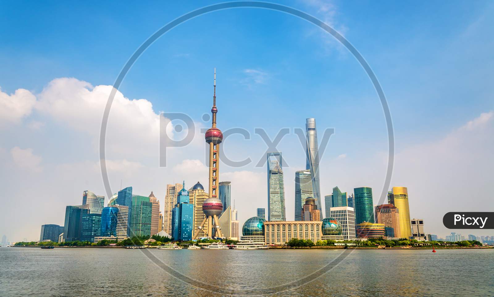 Shanghai Skyline Above The Huangpu River