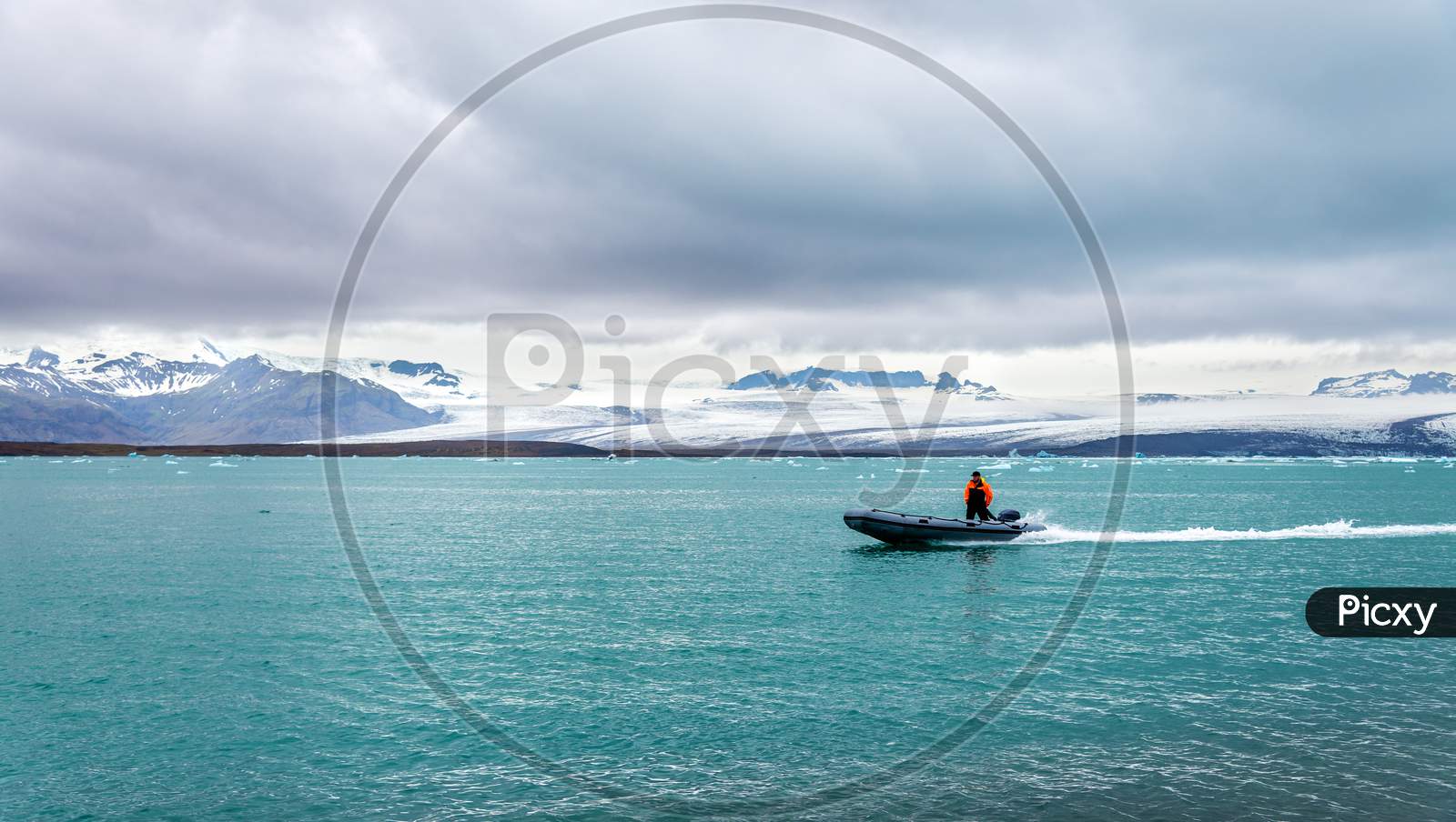 Boat In Jokulsarlon Glacier Lagoon - Iceland