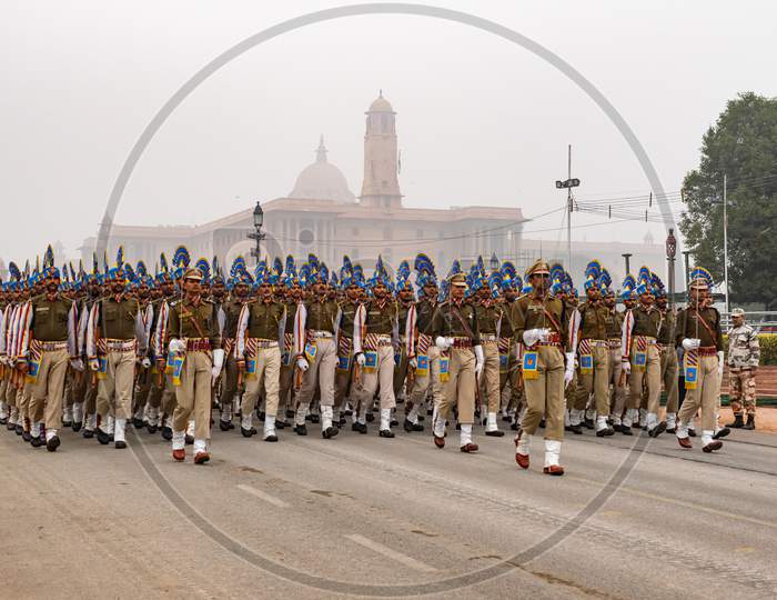 Central Reserve Police Force CRPF Jawans Doing parade rehearsal for 71st Republic Day 2020