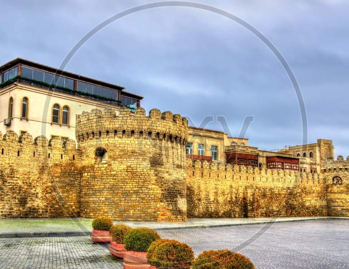 Ancient Fortress Wall In Baku Old Town
