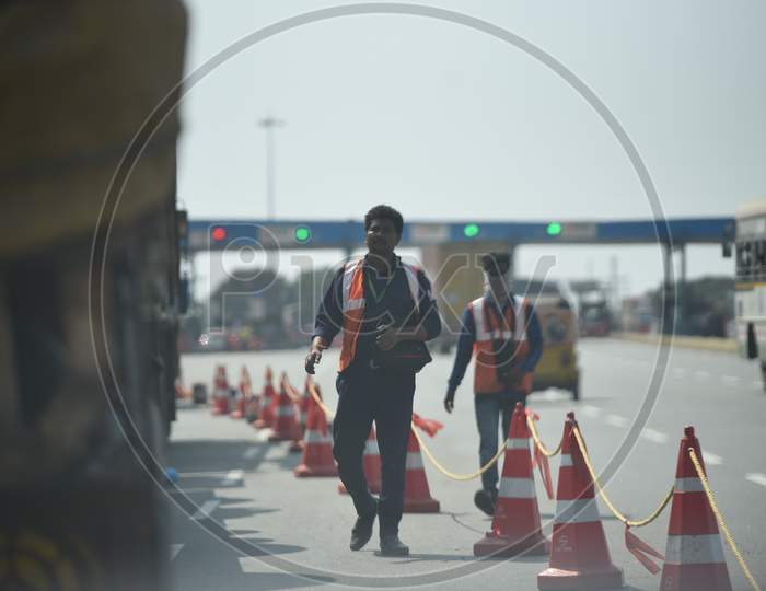 Toll gate workers