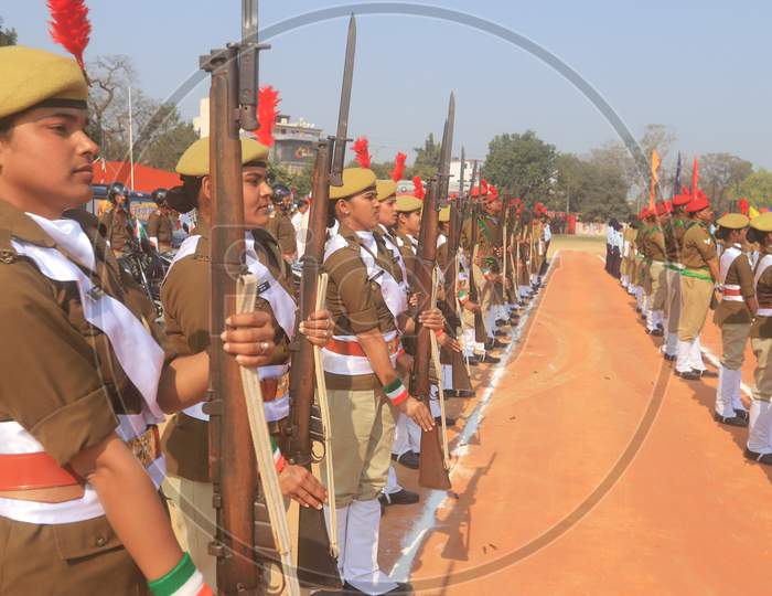 Indian Police Participating  In Parade During Republic Day Celebrations