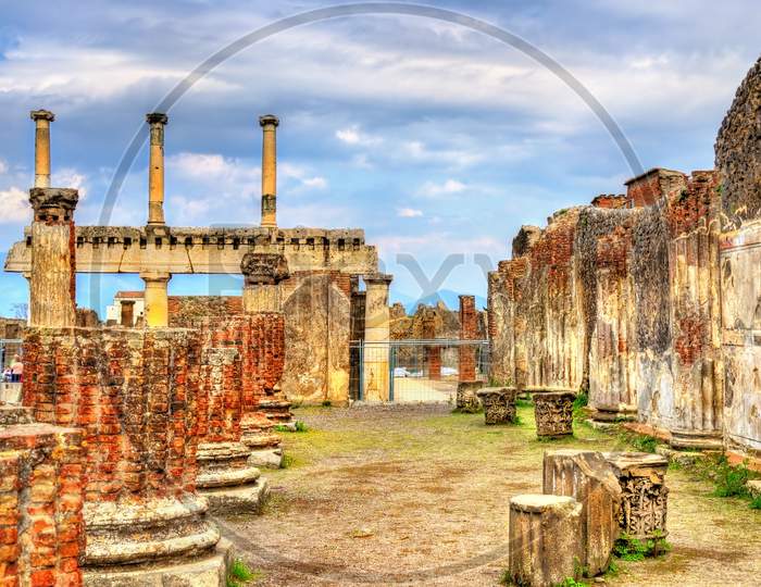 Ancient Ruins Of The Forum In Pompeii