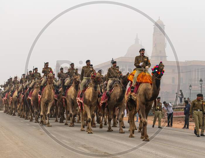 The Border Security Force BSF, the border police organisation, Jawans Doing parade rehearsal for 71st Republic Day 2020
