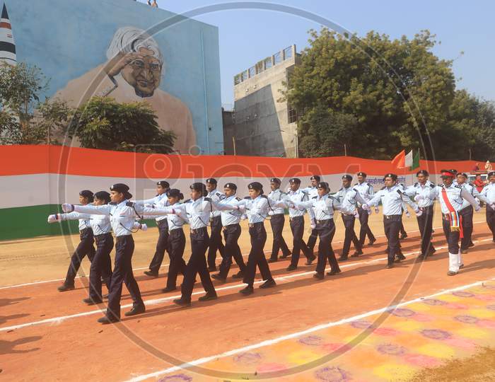 Indian Police  Participating  In Parade During Republic Day Celebrations