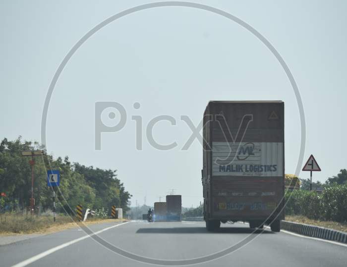 Logistics Vehicles on NH 44
