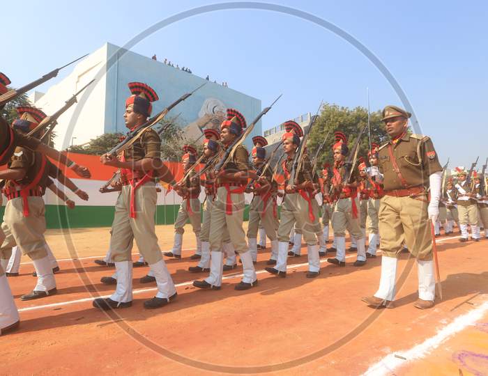 Police Marching At Republic Day Parade