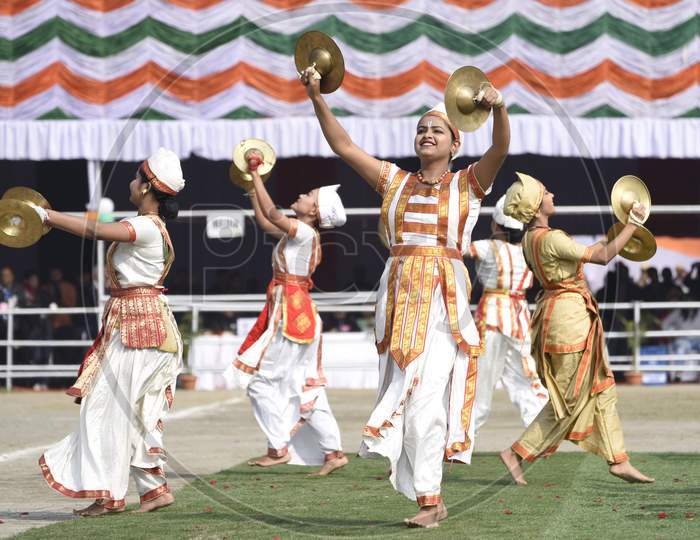 71St Republic Day Celebrations, Traditional Dance Performance, During 71St Republic Day Celebrations, At Veterinary College Playground, Khanapara In Guwahati, Assam