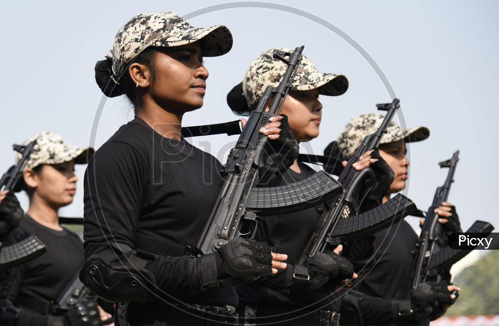 Defence Personnel Participate In The Parade During 71St Republic Day Celebrations, At Veterinary College Playground, Khanapara In Guwahati, Assam, India On 26 Jan. 2020.