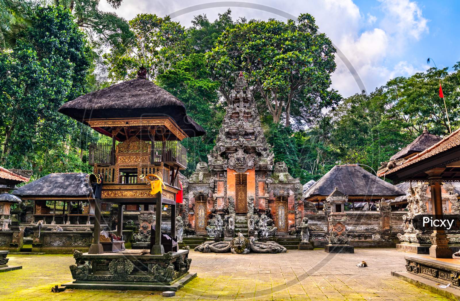 Pura Dalem Agung Padangtegal Temple At Monkey Forest Sanctuary On Bali, Indonesia