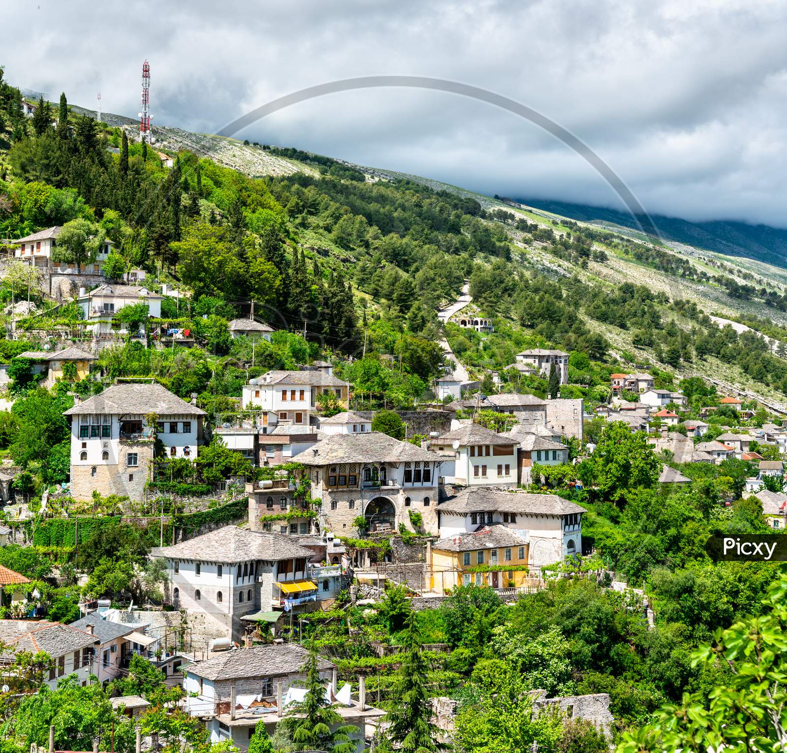 Aerial View Of Gjirokaster Town In Albania