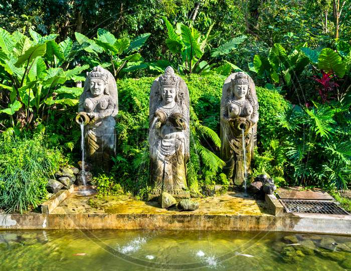 Statues In Ubud Monkey Forest On Bali, Indonesia