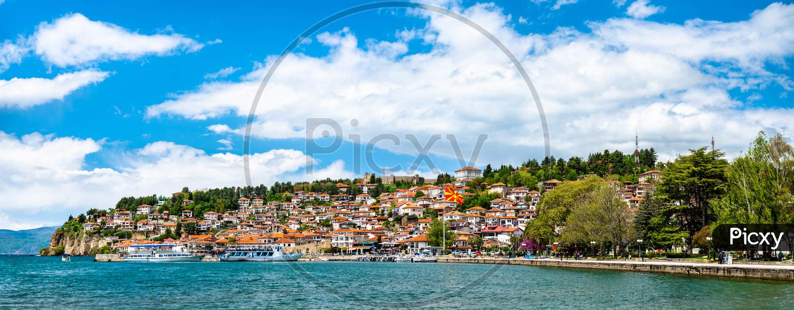 Ohrid Town And Ohrid Lake In North Macedonia