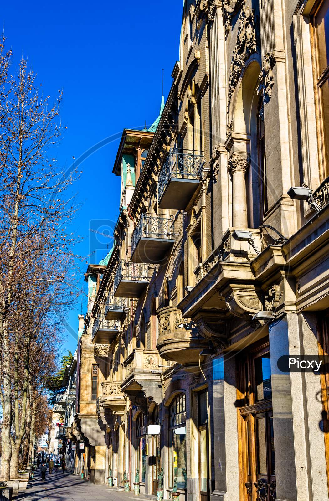 Buildings On Rustaveli Avenue Of Tbilisi