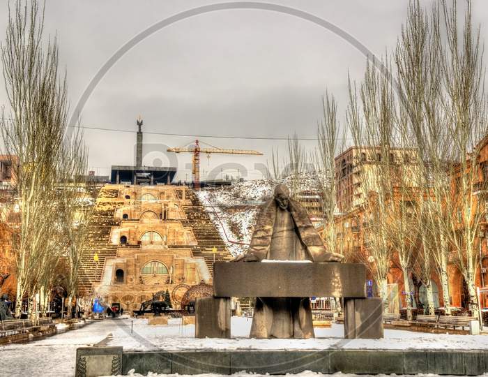 Statue Of Alexander Tamanian And Cascade Alley In Yerevan