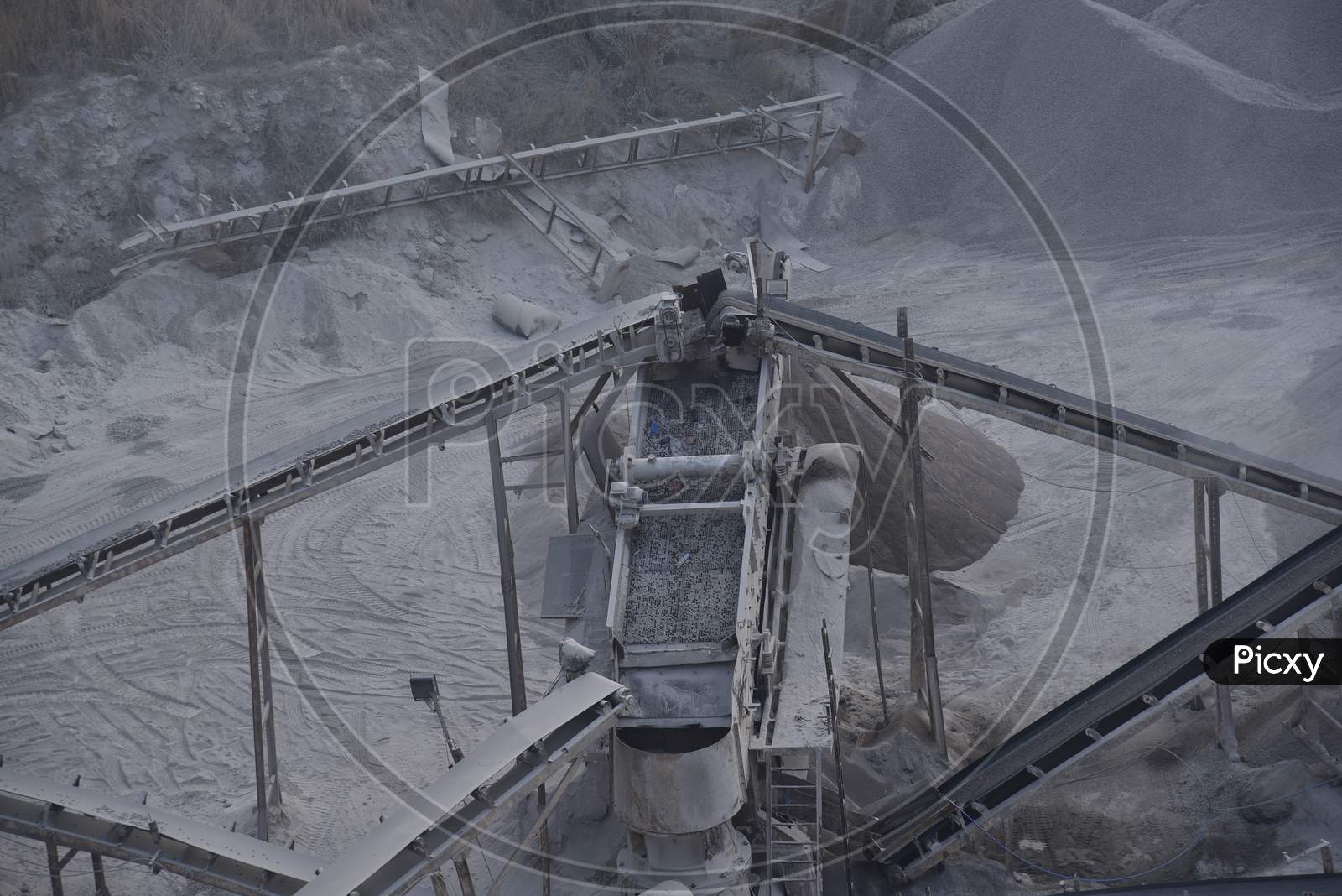 Stone Crushing Industry With Heavy Attrition Machinery And Sieves