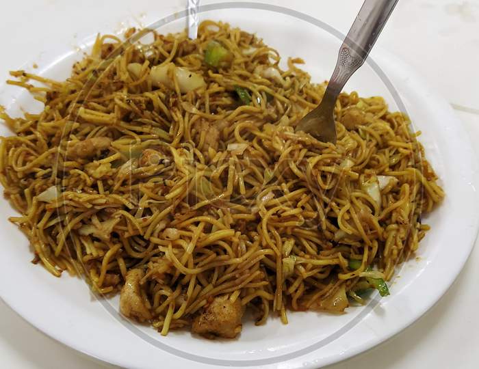 Noodles  On a Plate