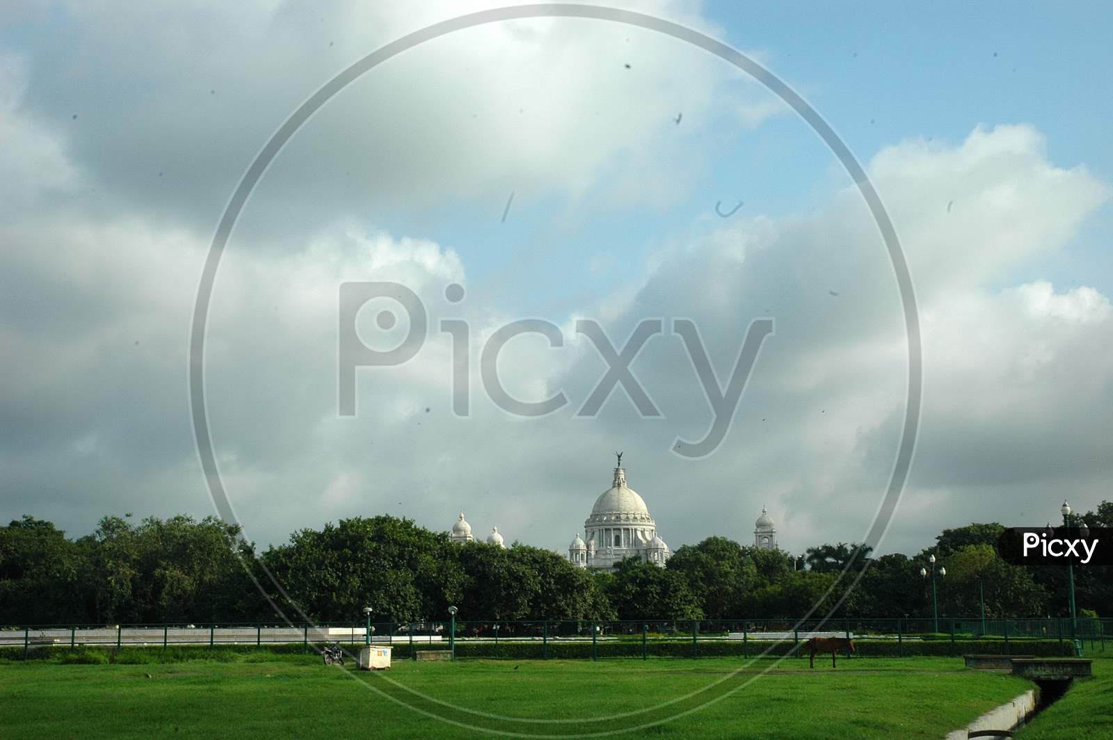 Image Of Horse Grazing On Lawn Garden With Victoria Palace In Images, Photos, Reviews