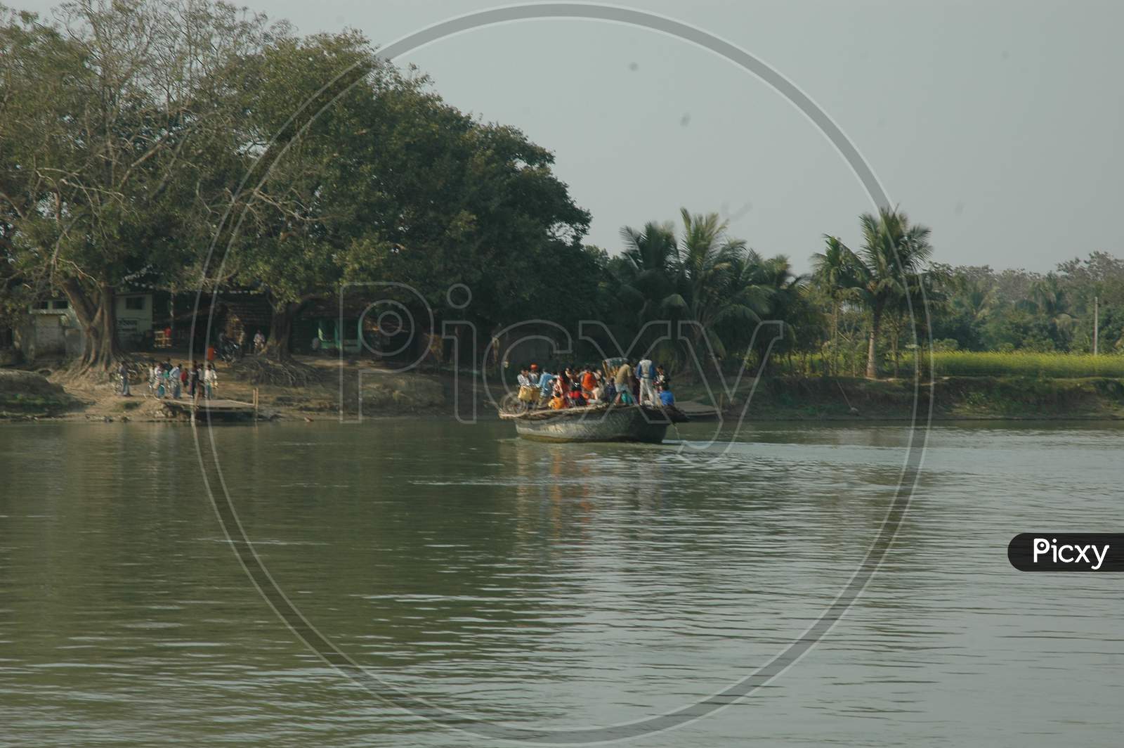 Indian People traveling on a Watercraft