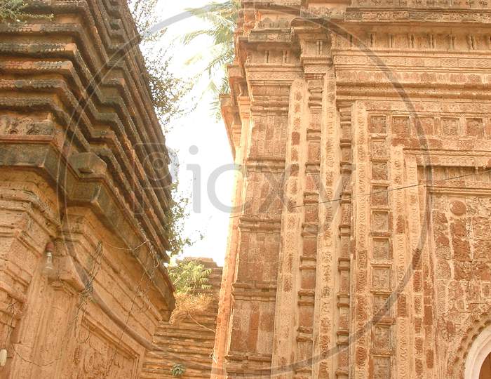 Architecture of Char Bangla Temple  ,  Murshidabad , West Bengal