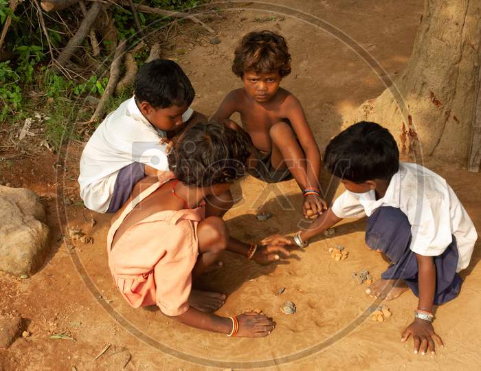 Children Playing At an Rural Indian Village