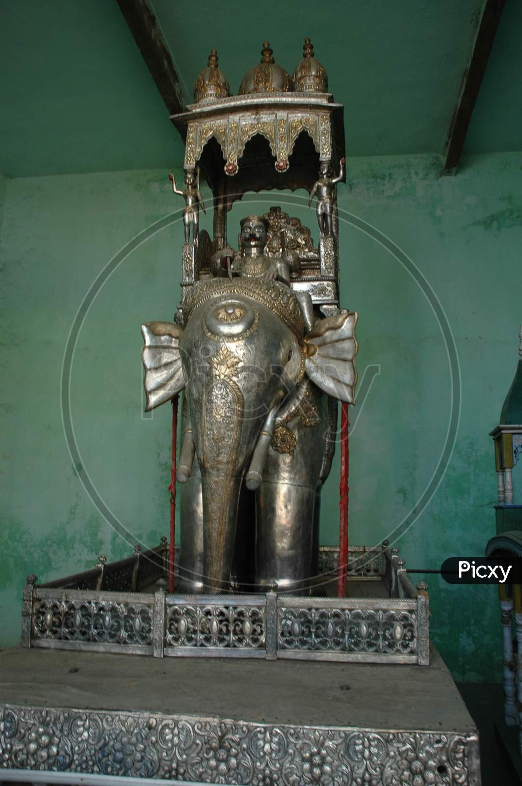 Ancient Elephant Statue in Adinath Temple