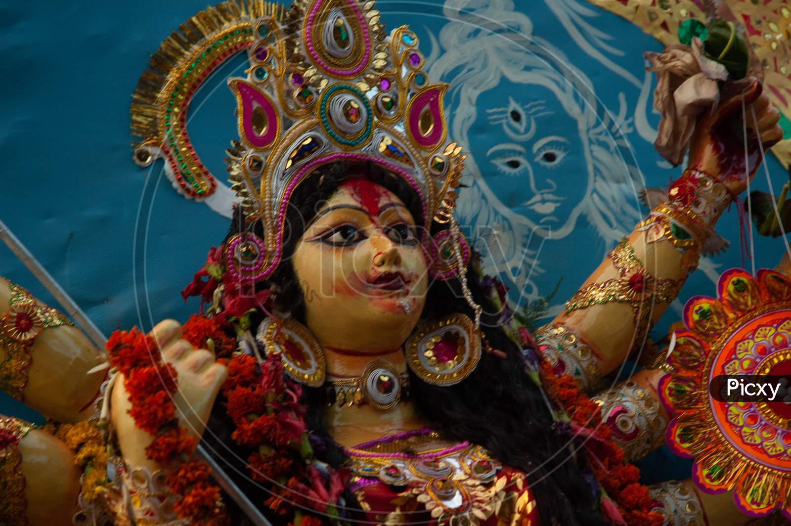 Statue of Devi Mata during visarjan