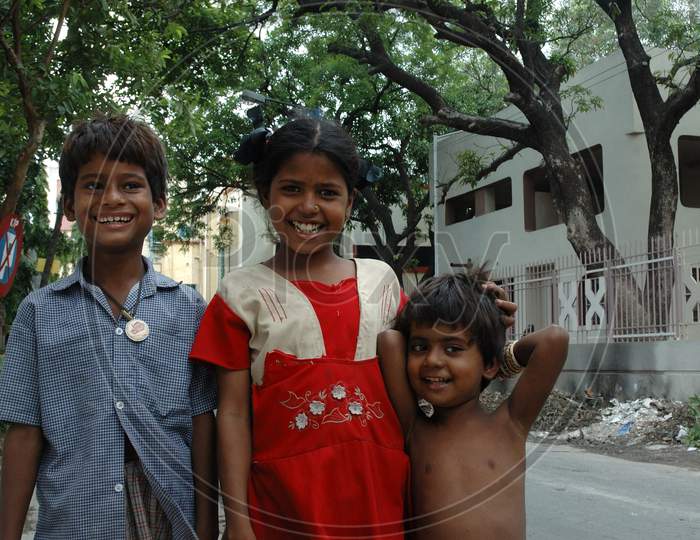 Indian Children on The Streets Of Kolkata