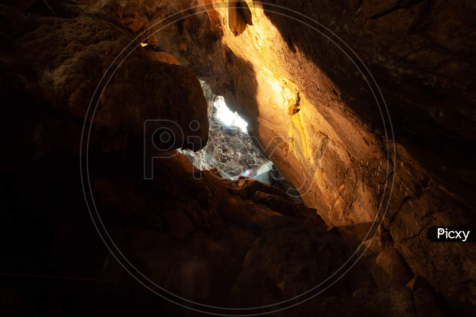 A hole inside the cave