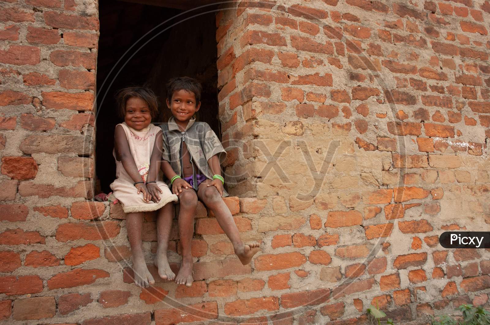 Indian Children At an Rural Village House