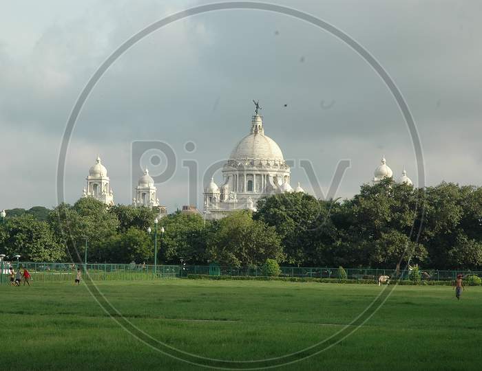 View Of Victoria Palace  From  Maidan , Kolkata