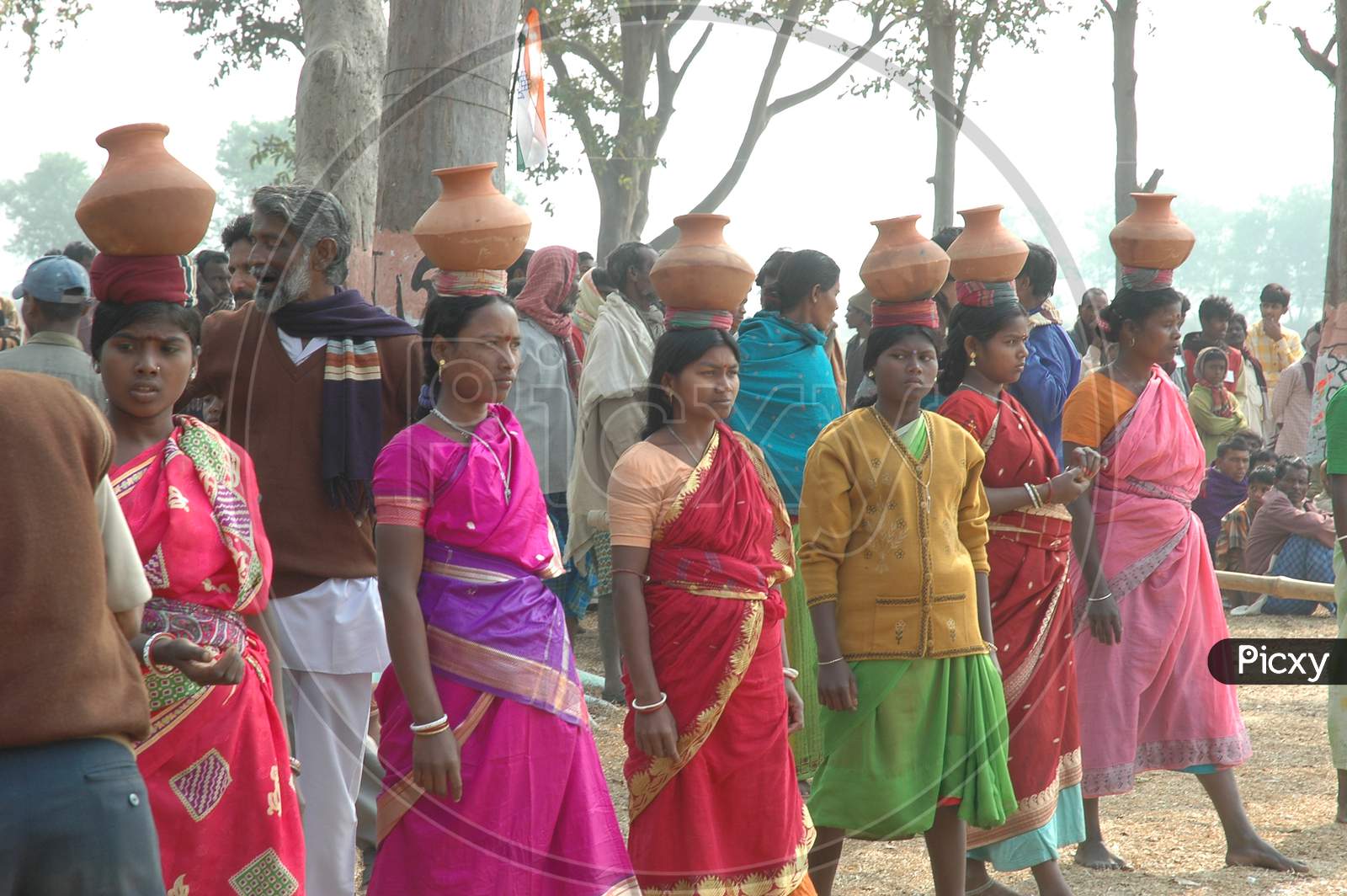 Indian Women during a pot on head competition