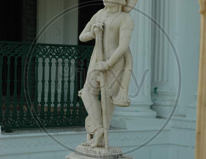 A Hindu God Statue in Adinath Temple