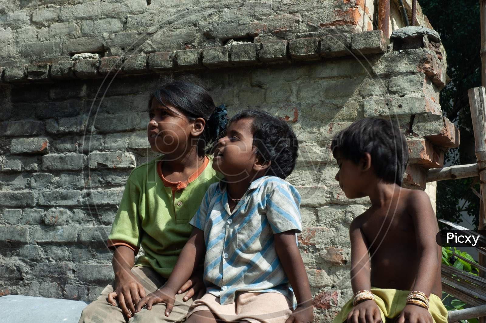 Indian Children  On The Streets Of Rural Villages