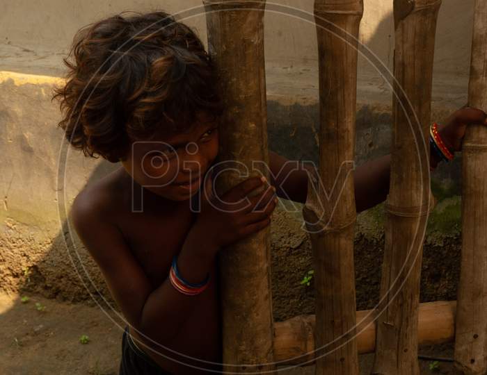 Indian Girl Child In an Rural Villages