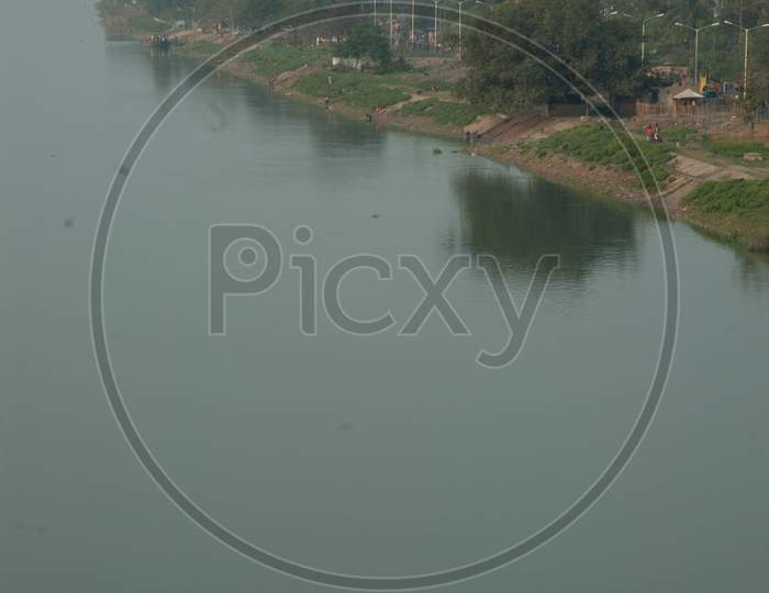 Aerial view of Jalangi river